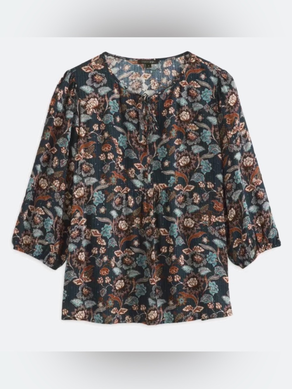 Papermoon Addley Clip Dot Woven Multi Floral Peasant Blouse